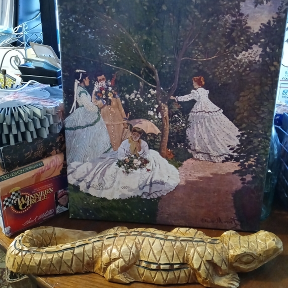 Hand Carved Wood Alligator Folk Art Primitive Cabin,VINTAGE,NICE GIFT.🐊 - Picture 3 of 12